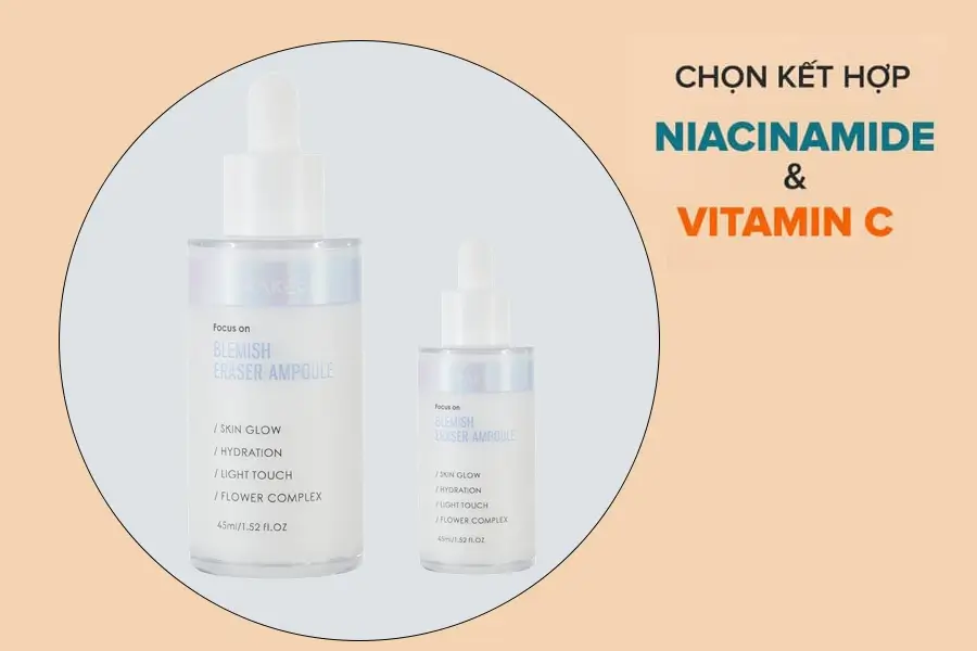 Sự kết hợp giữa niacinamide cùng với vitamin C sẽ mang lại hiệu quả nổi bật trên da